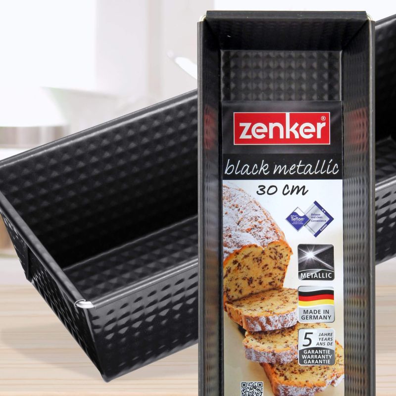 Zenker – Stampo per plumcake e pane, 30cm Linea Black Metallic
