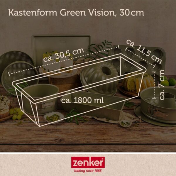 Zenker - Stampo per plumcake e pane, 30cm Linea Green Vision