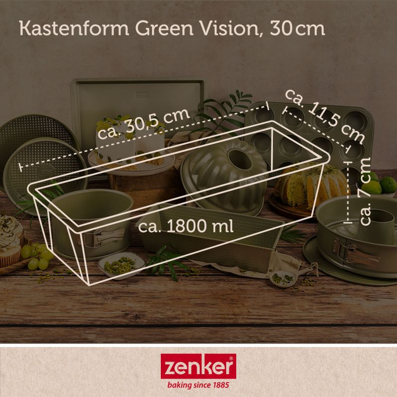 Zenker – Stampo per plumcake e pane, 30cm Linea Green Vision