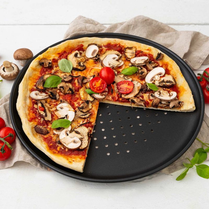 Zenker – Stampo per pizza forato Ø32 cm Linea Black Metallic
