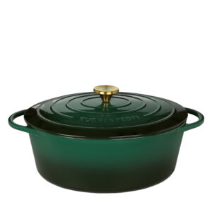 Kuchenprofi - Casseruola ovale in ghisa "Provence" l 7/cm Ø33x13 verde