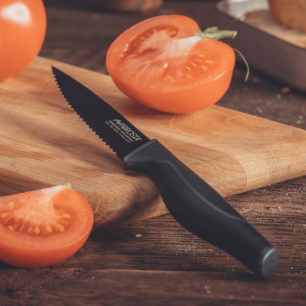 Nirosta - Coltello cucina lama seghettata da 11 cm, Linea Wave