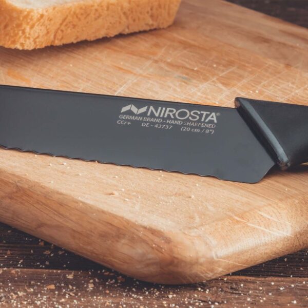 Nirosta - Coltello per pane e lievitati con lama da 21,5 cm Linea Wave